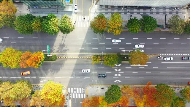 [korea drone footage] seoul city landscape, Seoul, Korea, gangnam