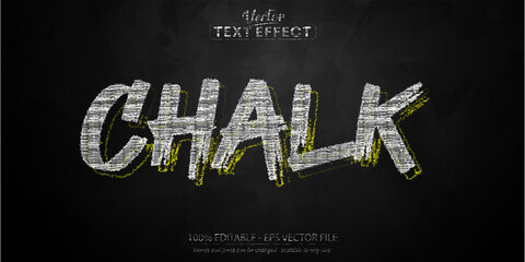 Fototapeta Editable text effect, chalk theme text style on blackboard background obraz