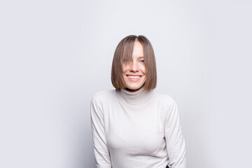 Obraz premium portrait of young woman isolated on white, copy space