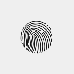 Fingerprint icon on white background. Scanning icon sign. Personal identification. Touch id. Human fingerprint. Personal id identity. Vector