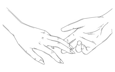 Holding hands vector valentines day icon