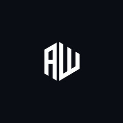 AW initial letter logo vector template | Creative modern monogram Circle logo company business logo icon
