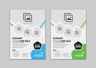 Real Estate Business Flyer Design Template For your business or service, Simple Real Estate Flyer Layout Bundle.