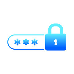 Password notification and lock icon isolated on white background, concept of security notice, personal access, user authorization note, login form icon, internet protection alert. Vector