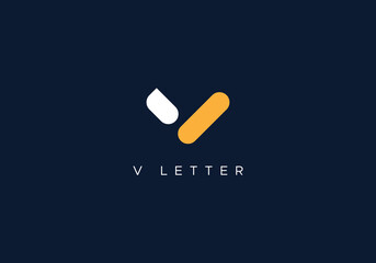 V Letter Logo Type Stylish Professional Logo Mark design Vector Template