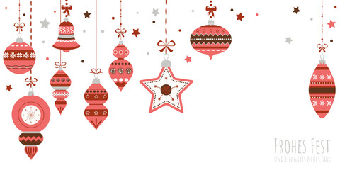 vintage christmas baubles with ornaments