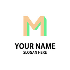 m initial business logo design