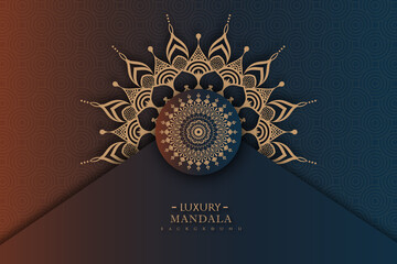 luxury Indian mandala design ornamental beautiful background in historical traditional Muslim and Indian style vector Template.
