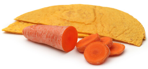 Tortilla made of carrot and flour