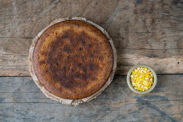 corn flour bread or cake on table