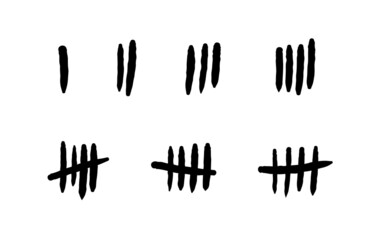 Tally marks isolated vector set