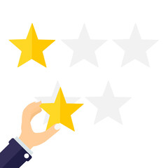 Customer feedback rating. Positive review on the Internet, rating of goods or services. Vector illustration
