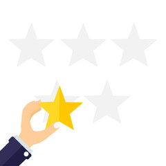 Customer feedback rating. Positive review on the Internet, rating of goods or services. Vector illustration