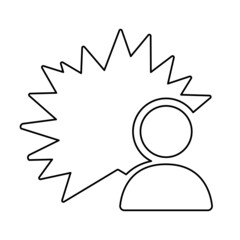 man icon with a star on a white background, vector illustration