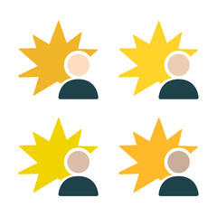 man icon with a star on a white background, vector illustration