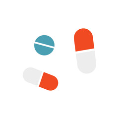 pills icon on white background, vector illustration