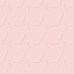 Embossing wind turbine icon isolated seamless pattern. Wind generator sign. Vector illustration outline flat design style.