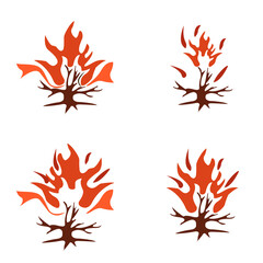 icon of a burning tree, vector illustration