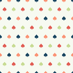 Seamless pattern with colorful spades suits.