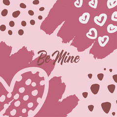 Love valentine's greeting card template with hand drawn concept. Design for special days, women's day, valentine's day, birthday, mother's day, father's day, Christmas, wedding, and event celebrations