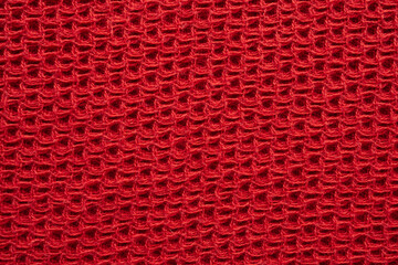 Red knitted cloth wool texture surface background