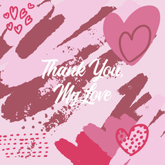 Valentine's Day brush card - hand drawn style with calligraphy. Design for special days, women's day, valentine's day, birthday, mother's day, father's day, Christmas, wedding, and event celebrations.