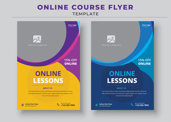 Course Flyer Template, Online Class Flyers, Education Flyer, Online Course Flyers, and poster