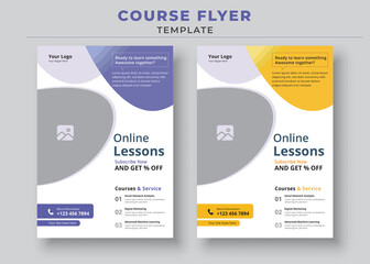 Course Flyer Template, Online Class Flyers, Education Flyer, Online Course Flyers, and poster
