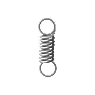 Tension Steel Spring 3d realistic vector illustration. Tensional metal coils, machine element, isolated.