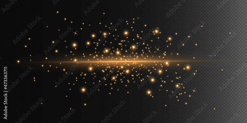 Poster vector magic glow. sparkling texture. christmas light. flash light. luminous trail. golden luminous 
