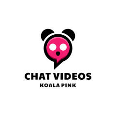 Chat combination with koala in white background, vector logo design editable © ars