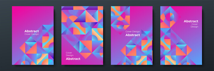 Modern abstract covers set, minimal covers design. Colorful geometric background, vector illustration. Suit for business, corporate, institution, party, festive, seminar, and talks.