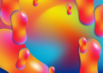Modern red orange blue abstract 3d liquid fluid background