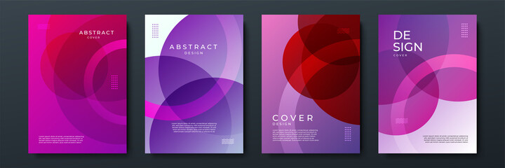 Abstract vector covers design template with circles. Geometric gradient background. Background for decoration presentation, brochure, catalog, poster, book, magazine