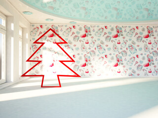 new year, part of the festive interior, 3D