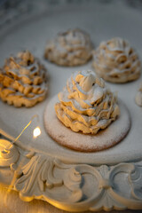 Obraz na płótnie Canvas Lovely new year christmas marshmallow in the form of fir cones