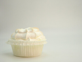 Meringue cake isolated on white background