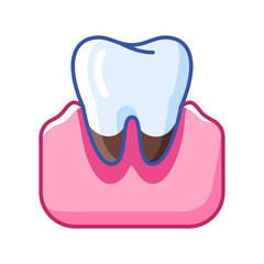Illustration of aching tooth. Dentistry and health care icon. Stomatology medical item.