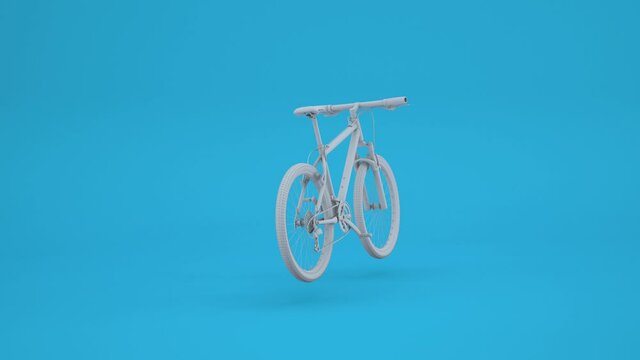 Bike with a blue background turning around and rotating in a circle. Minimal animation. looped.