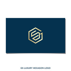 GS LUXURY HEXAGON LOGO DESIGN