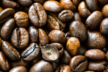 Coffee Beans. Toasted coffe beans texture
