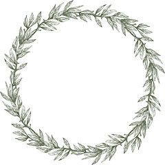 Decorative wreath from sketches laurel branches