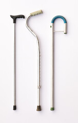 medical walking sticks isolated on white background