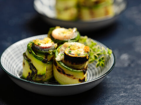 Zucchini and anchovy rolls