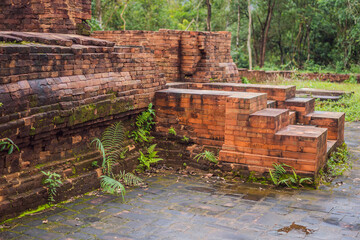 Temple ruin of the My Son complex, Vietnam. Vietnam opens to tourists again after quarantine Coronovirus COVID 19