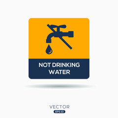 Creative (Not drinking water) Icon ,Vector sign.