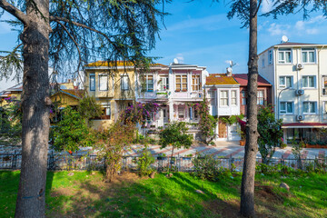 Fototapeta na wymiar Heybeliada Island street view in Istanbul