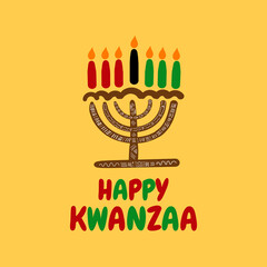  Happy Kwanzaa banner, social media post African American traditional celebration, vector