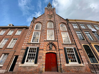 Fototapeta premium Exterior view of St. Louis Church or Heilige Lodewijkkerk in Leiden, Netherlands