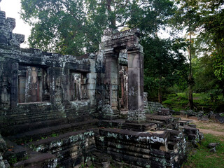 Angkor Wat temple, rainy day, Siem Reap, Cambodia.